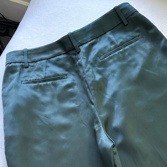 COPY - NWT! High-Waisted Emerald Green BR Silk Pants (Size 14) - Picture 4 of 6